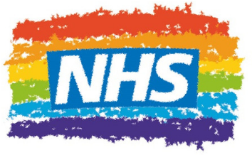 NHS rainbow banner liked to LGBTQ services